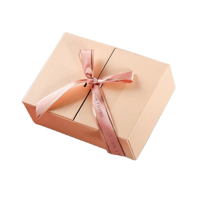 Cartão de convite de luxo de casamento caixa de presente de papelão de ponta com porta aberta dupla caixa de embalagem cosmética