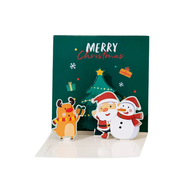 2022 ins Feliz aniversário cartões de felicitação bênção pequeno personalizado cartazes de Natal 3D pop up