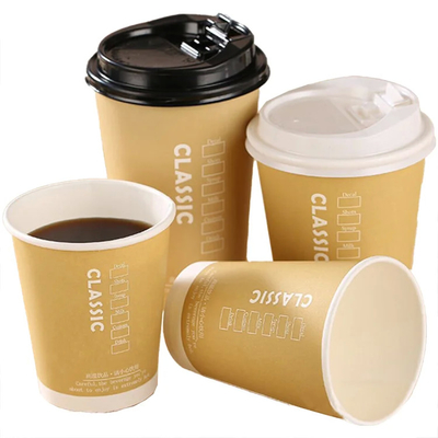 Bicchierini Caffe 8oz/12oz/14oz/16oz/22oz copos de papel kraft descartáveis copos de papel de parede dupla para bebidas quentes
